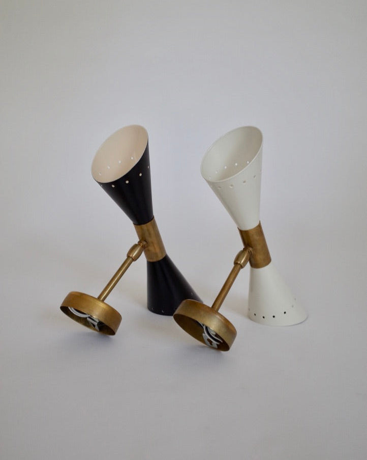 Italian Double Cone Sconces Brass Lamps