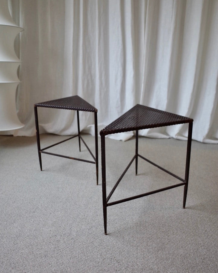 Mathieu Matégot triangular tables set 1950s