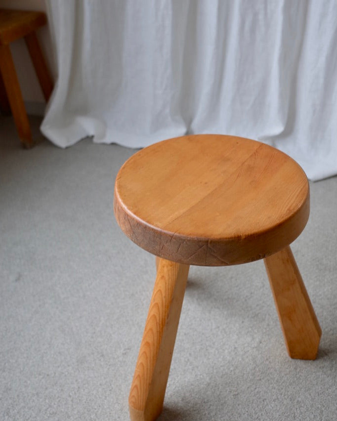 Charlotte Perriand Meribel SNDOZ Stool Les Arcs 1970s
