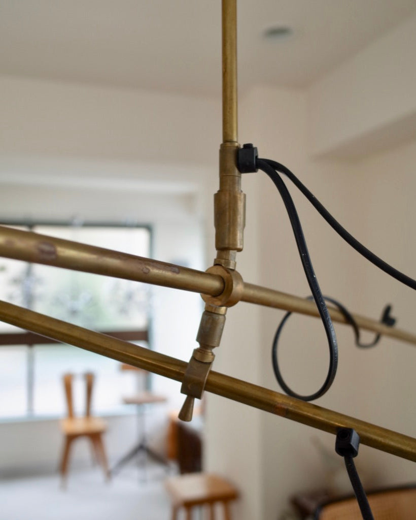 Italy Chandelier Brass Lamp reflective plate